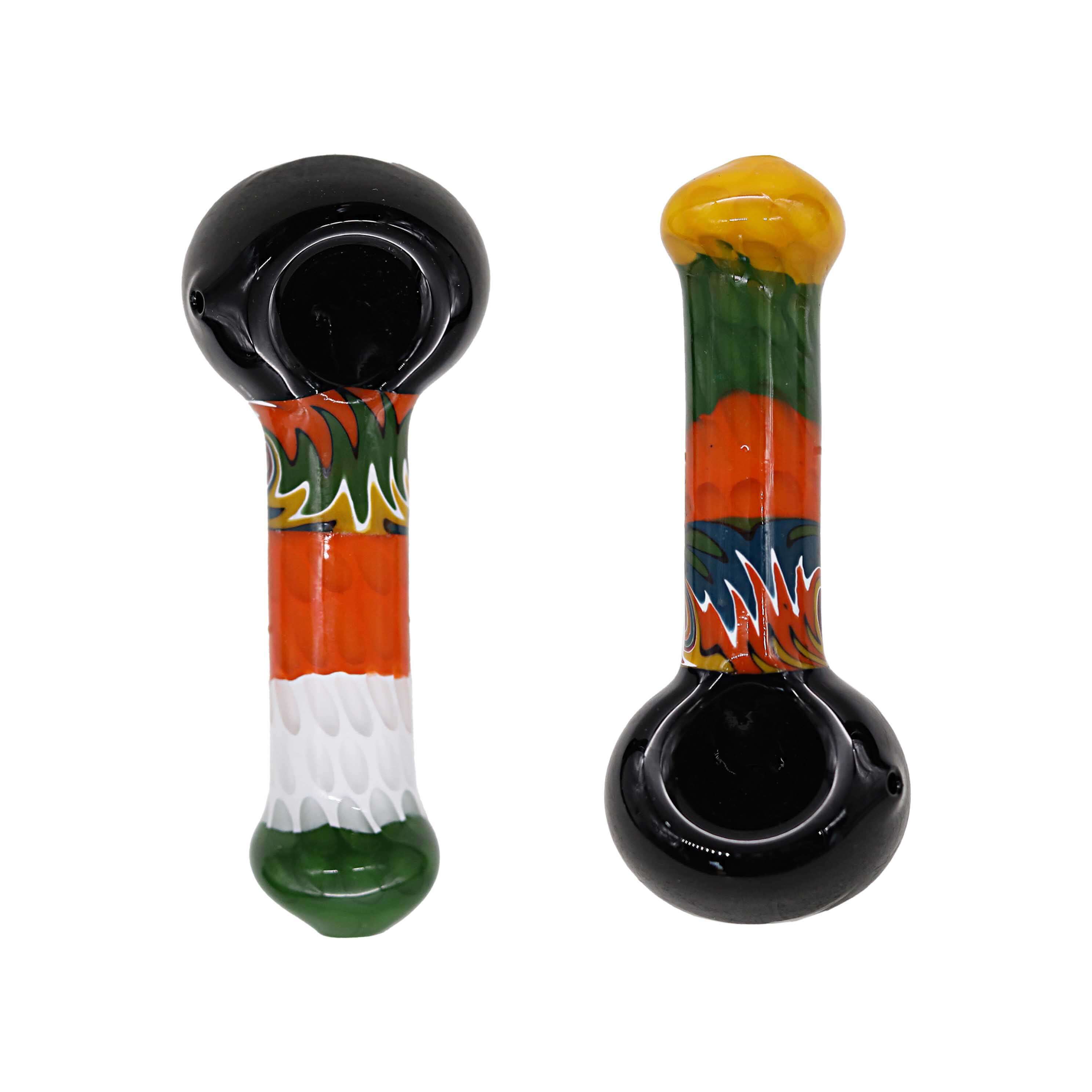 Triple Shaded Honeycomb With Wigwag Design Handpipe (SB-7003) | 5 inch | Assorted Colors product image